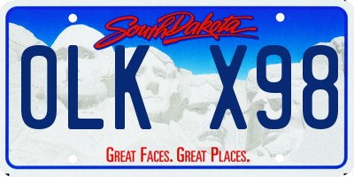 SD license plate 0LKX98