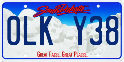 SD license plate 0LKY38