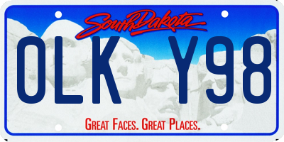 SD license plate 0LKY98
