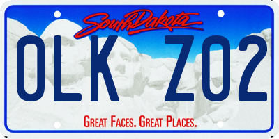 SD license plate 0LKZ02