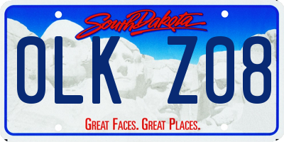 SD license plate 0LKZ08