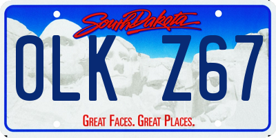 SD license plate 0LKZ67