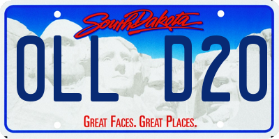 SD license plate 0LLD20