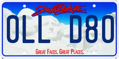 SD license plate 0LLD80