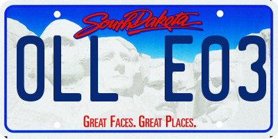 SD license plate 0LLE03