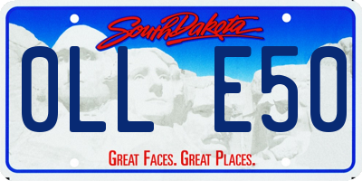 SD license plate 0LLE50