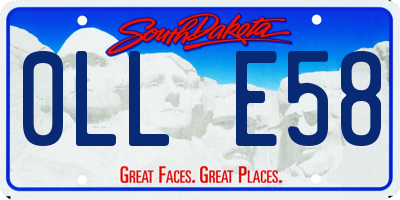 SD license plate 0LLE58