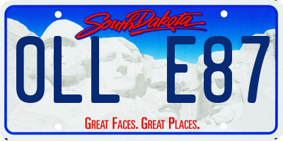 SD license plate 0LLE87