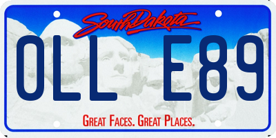 SD license plate 0LLE89