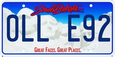 SD license plate 0LLE92