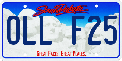 SD license plate 0LLF25