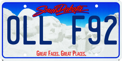 SD license plate 0LLF92