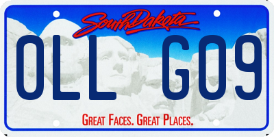 SD license plate 0LLG09