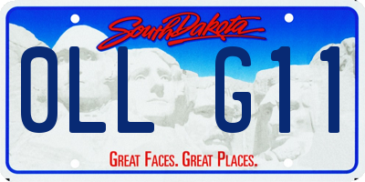 SD license plate 0LLG11