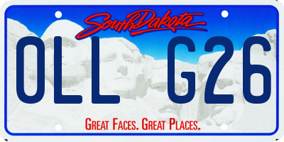 SD license plate 0LLG26
