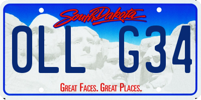 SD license plate 0LLG34