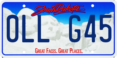 SD license plate 0LLG45
