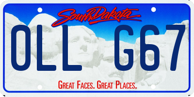 SD license plate 0LLG67