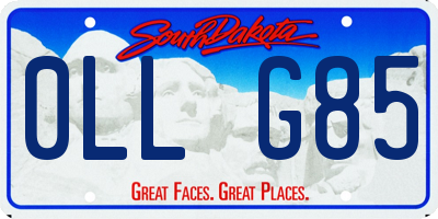 SD license plate 0LLG85