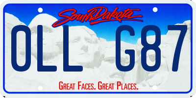 SD license plate 0LLG87