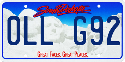 SD license plate 0LLG92