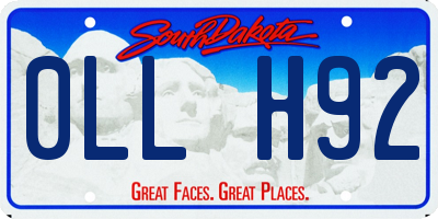 SD license plate 0LLH92