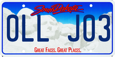 SD license plate 0LLJ03