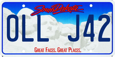 SD license plate 0LLJ42