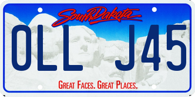 SD license plate 0LLJ45