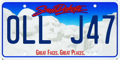 SD license plate 0LLJ47