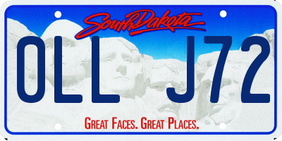 SD license plate 0LLJ72