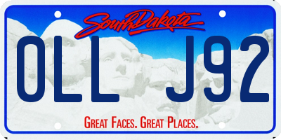 SD license plate 0LLJ92