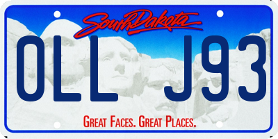 SD license plate 0LLJ93
