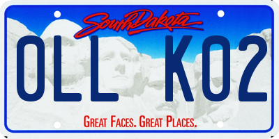 SD license plate 0LLK02