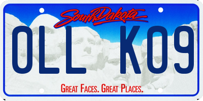 SD license plate 0LLK09