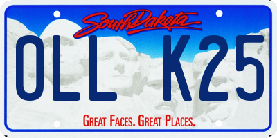 SD license plate 0LLK25