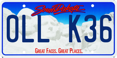 SD license plate 0LLK36