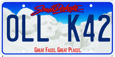 SD license plate 0LLK42
