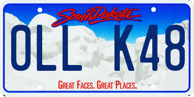 SD license plate 0LLK48