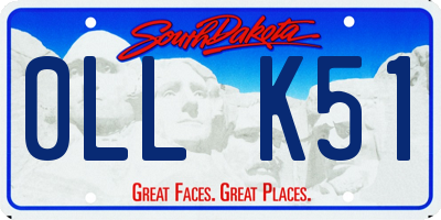 SD license plate 0LLK51