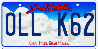 SD license plate 0LLK62