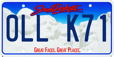SD license plate 0LLK71
