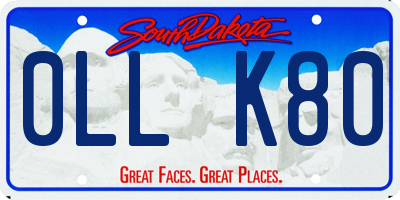SD license plate 0LLK80