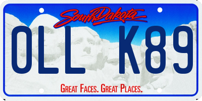 SD license plate 0LLK89