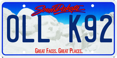 SD license plate 0LLK92