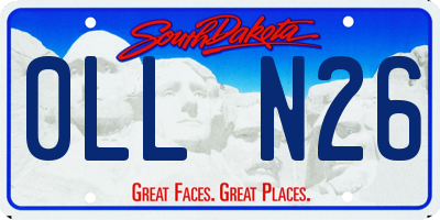 SD license plate 0LLN26