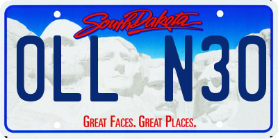 SD license plate 0LLN30