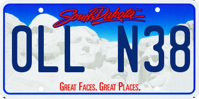 SD license plate 0LLN38