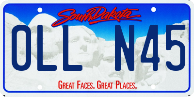 SD license plate 0LLN45
