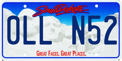 SD license plate 0LLN52
